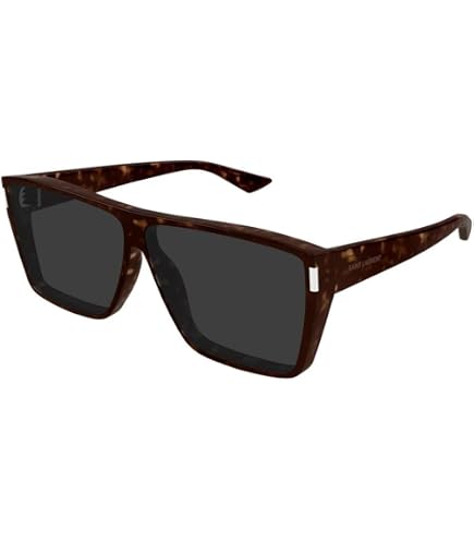 Amazon.com: Saint Laurent SL 757-001 Black Rectangular Sunglasses